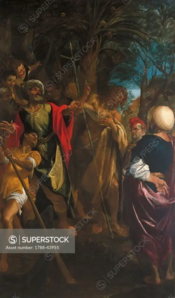 The preaching of John the Baptist, 1592, by Lodovico Carracci (1555-1619), oil on canvas, 380x227 cm.