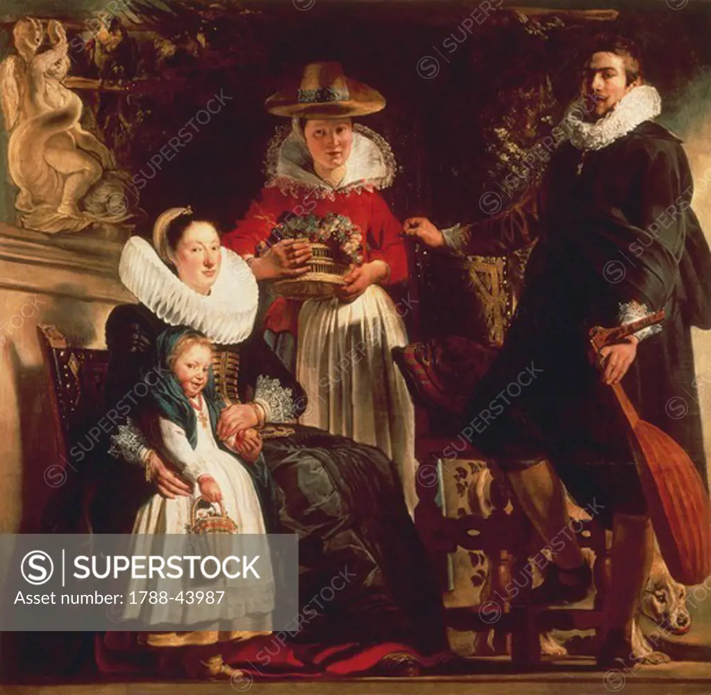 The painter's family, 1621-1622, by Jacob Jordaens (1593-1678), oil on canvas, 181x187 cm.