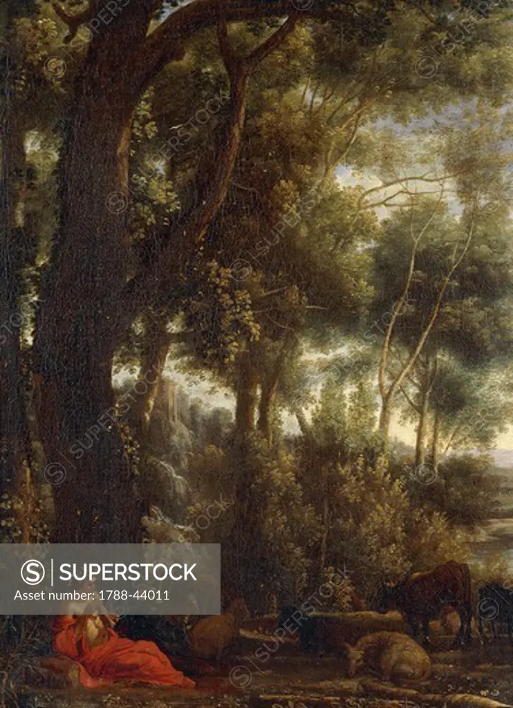 Landscape with shepherd, by Claude Lorrain (1604-1682).