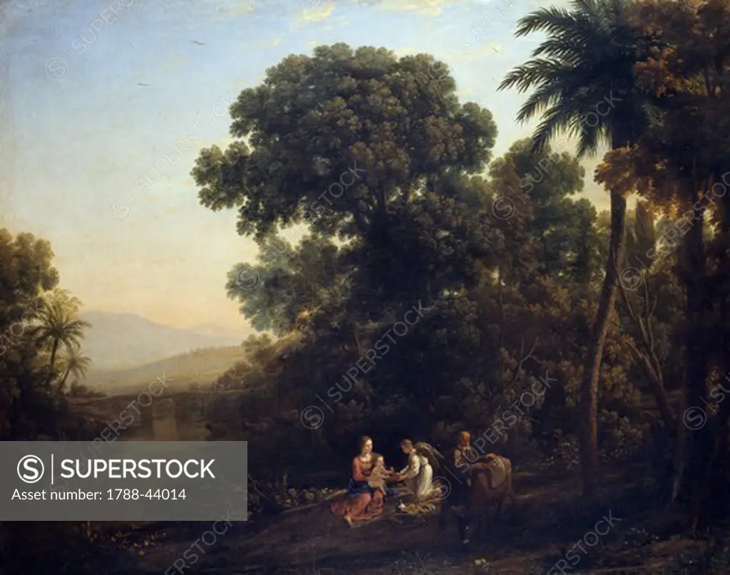 Landscape with the Rest on the Flight into Egypt, of Claude Lorrain (1604-1682), 100x125 cm.