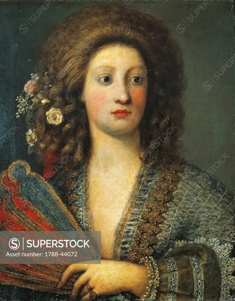 Portrait of a courtesan, by Girolamo Forabosco ( ca 1605- 1679).