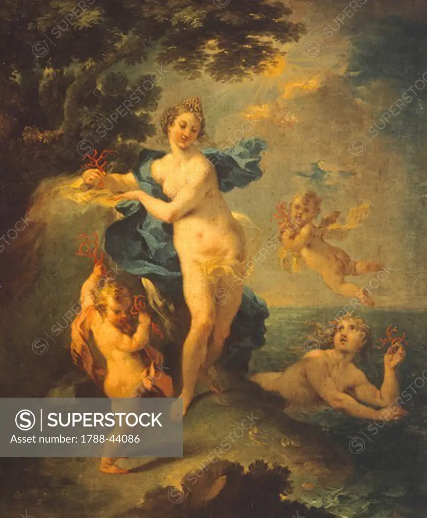 Nymphs with corals, by Michele Rocca (ca 1670-ca 1751).