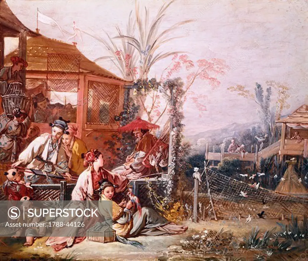 The Chinese fighter, Francois Boucher (1703-1770), sketch for a tapestry.