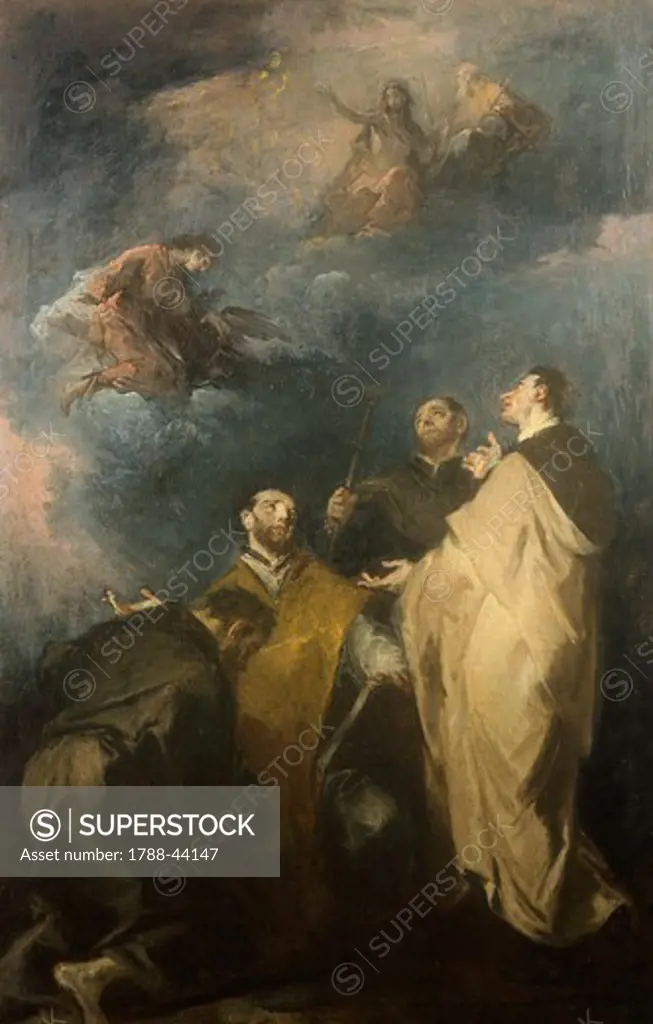 Trinity and the saints, by Giuseppe Bazzani (1690-1769).