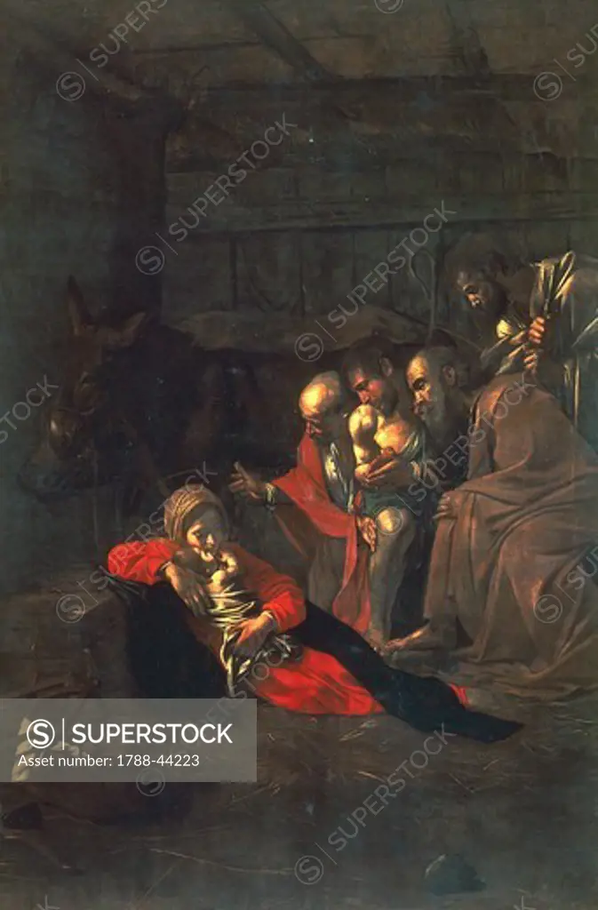 Adoration of the Shepherds, 1609, by Michelangelo Merisi, known as Caravaggio (1571-1610), oil on canvas, 314x211 cm.