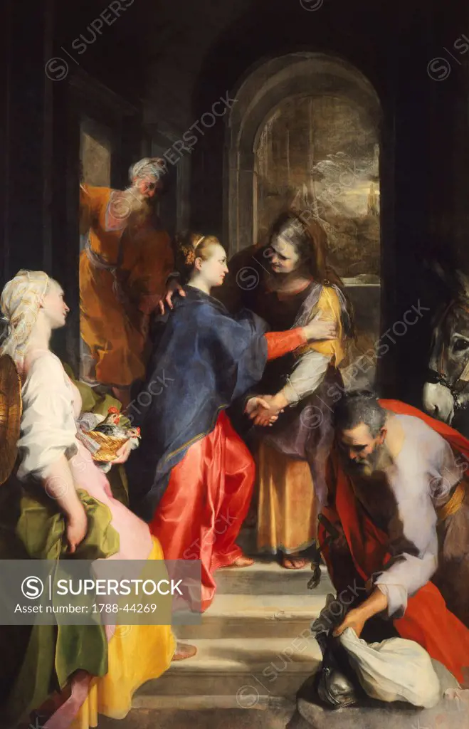 Visitation of the Virgin Mary to St Elizabeth, 1586, by Federico Barocci (1528-1612), oil on canvas, 285x187 cm. Chiesa Nuova (New Church), Rome, Italy.