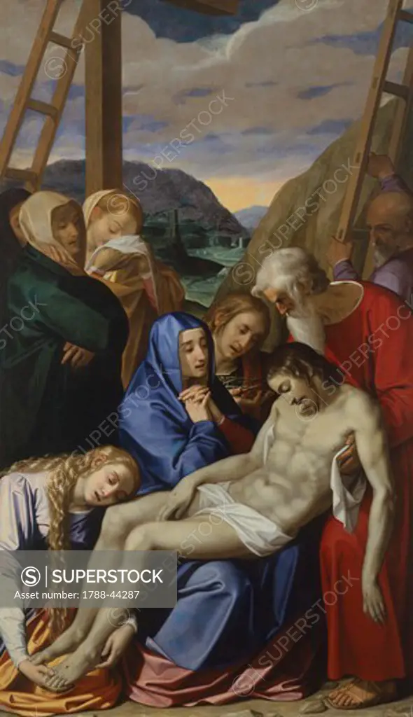 Pieta, 1591-1593, by Scipione Pulzone (1544-1598), oil on canvas, 289x173 cm.