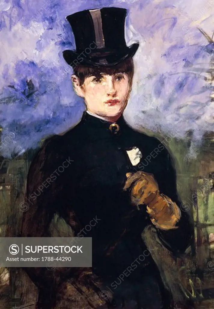 Portrait of a horsewoman, 1882, by Edouard Manet (1832-1883), oil on canvas, 73x52 cm.