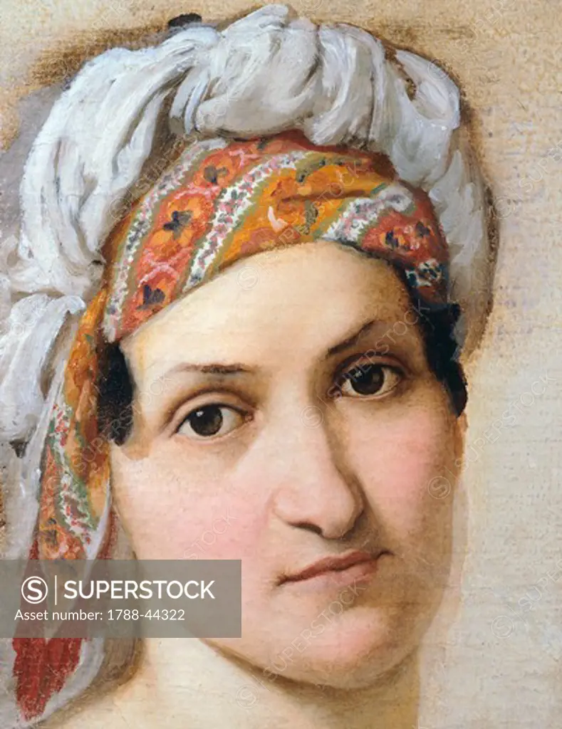 Portrait of the wife Vincenza Scaccia, 1816, by Francesco Hayez (1791-1882).