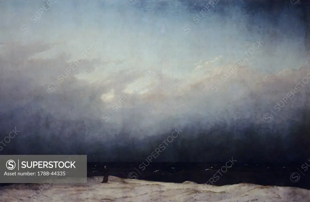 Monk by the Sea, 1808-1809, by Caspar David Friedrich (1774-1840), oil on canvas, 110x171 cm.