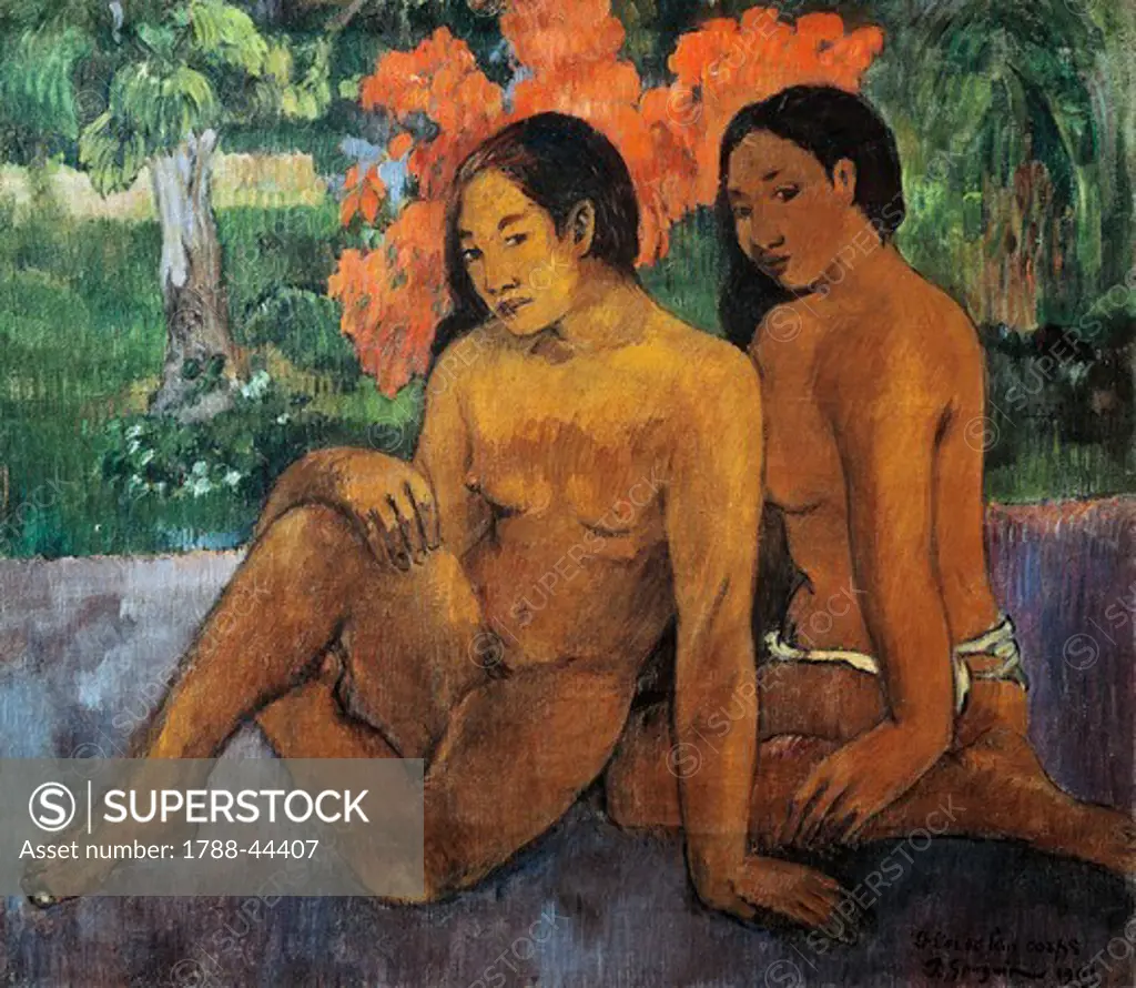 Two Tahitian women (Et l'or de leur corps), 1901, by Paul Gauguin (1848-1903), oil on canvas, 67x76 cm.
