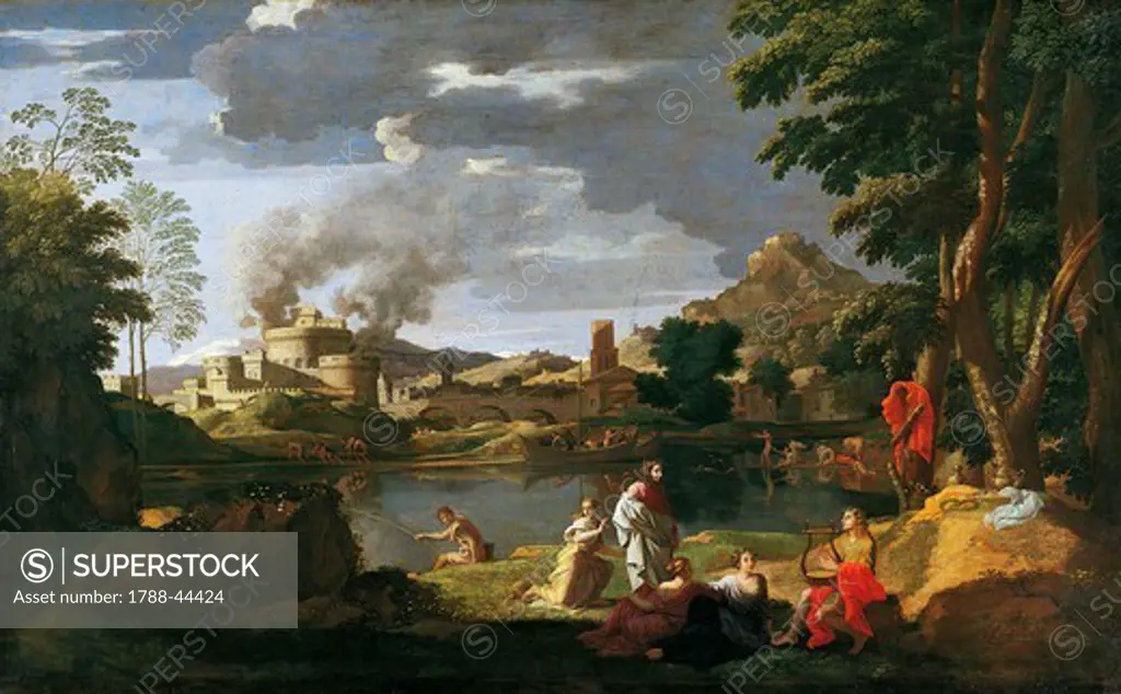 Landscape with Orpheus and Eurydice, by Nicolas Poussin (1594-1655).
