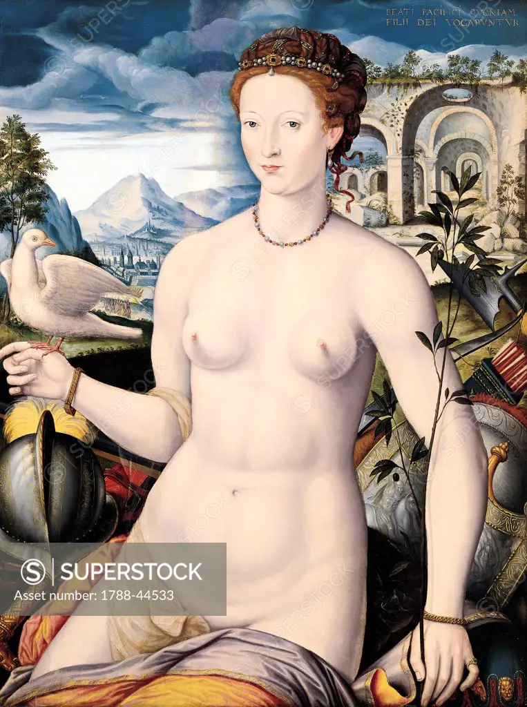 Diane from Poitiers, Allegory of Peace, 1568-70, by Giovanni Capassini (1555-1577).