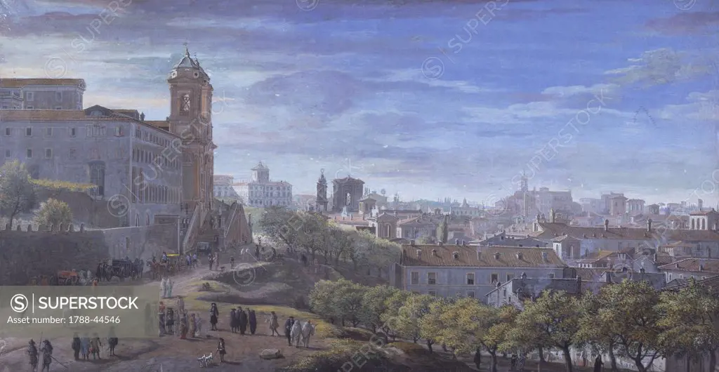 Rome, Trinita dei Monti, by Gaspar van Wittel (1652 or 1653-1736).