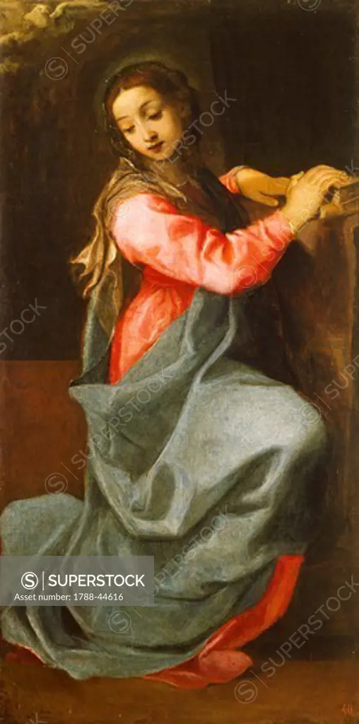 Lady of the Annunciation, 1587, by Annibale Carracci (1560-1609), oil on canvas, 150x76 cm.