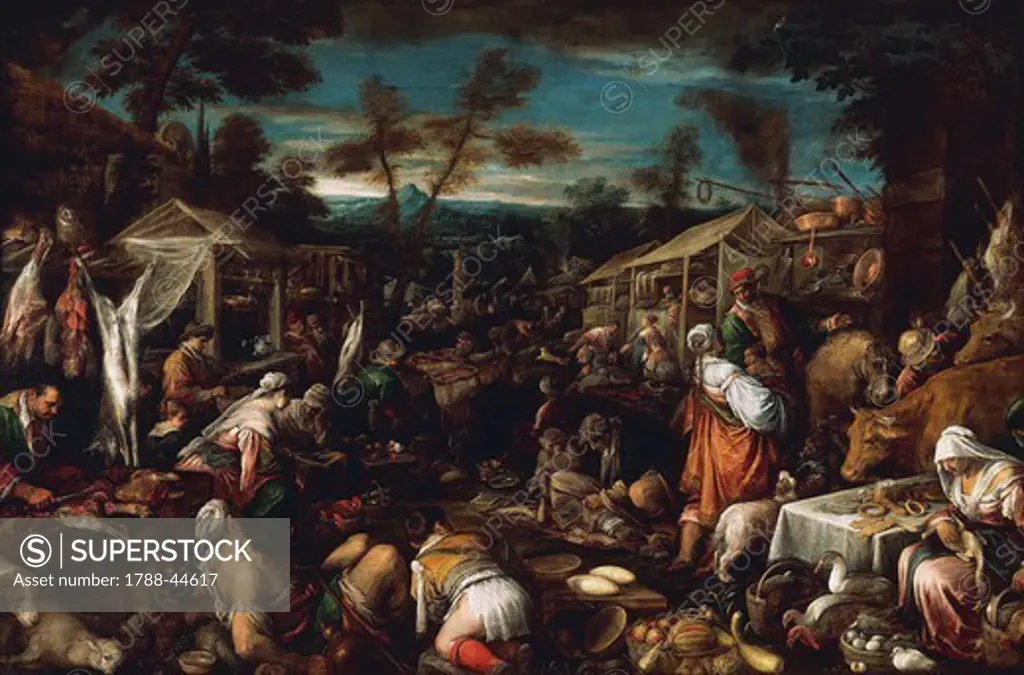 The big market, by Jacopo Bassano (ca 1510-1592).