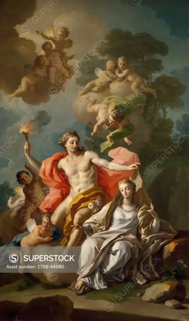 Hymen and Modesty, by Francesco De Mura (1696-1782).