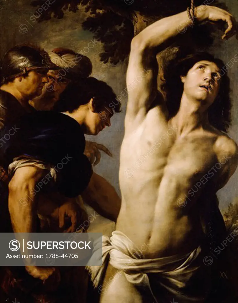 Martyrdom of St Sebastian, by Andrea Vaccaro (1604-1670), oil on canvas, 130x102 cm.