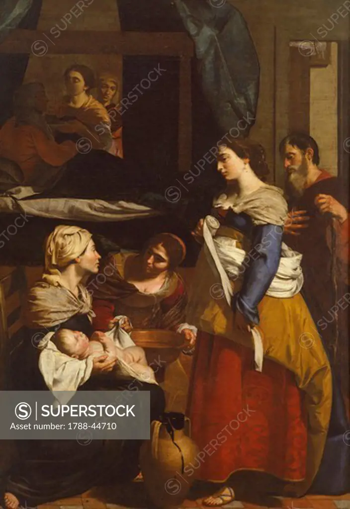 Birth of the Virgin, by Francesco Guarino (1611-1654).