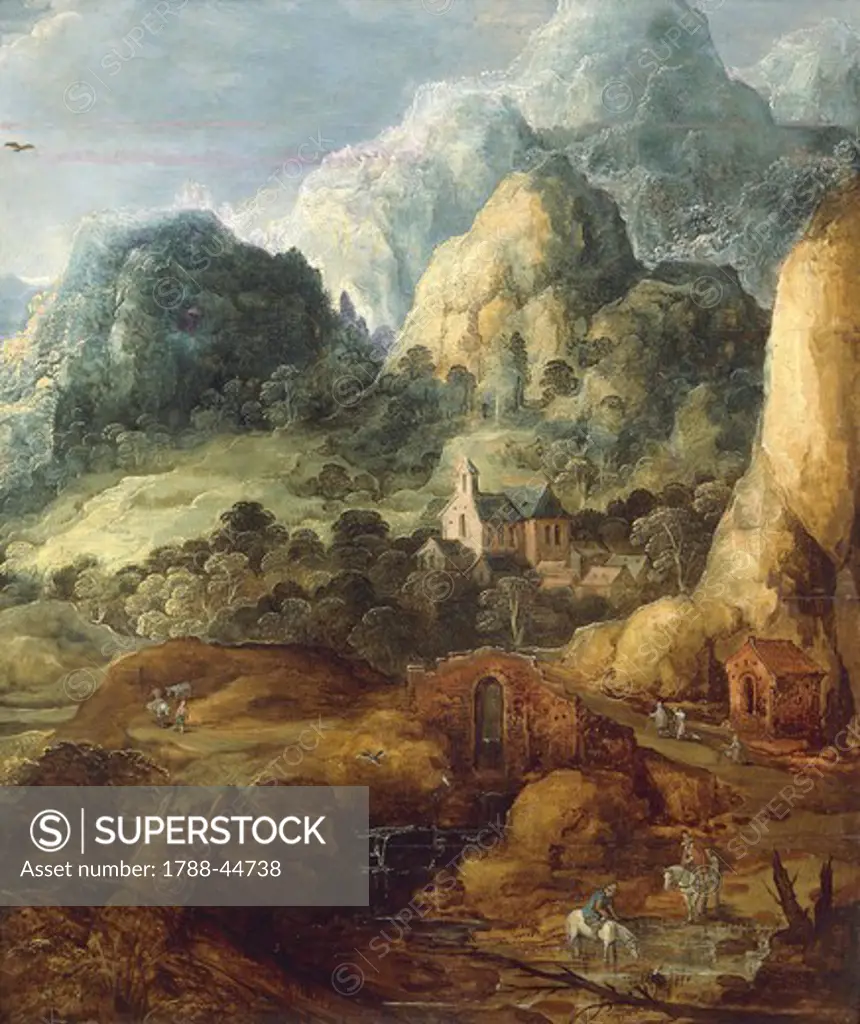 Mountain landscape, by Joos de Momper the Younger (1564-1635).