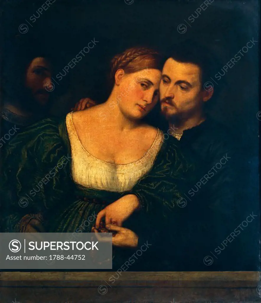 The Venetian lovers, 1525-1530, by Paris Bordone (1500-1571), oil on canvas, 81x86 cm.