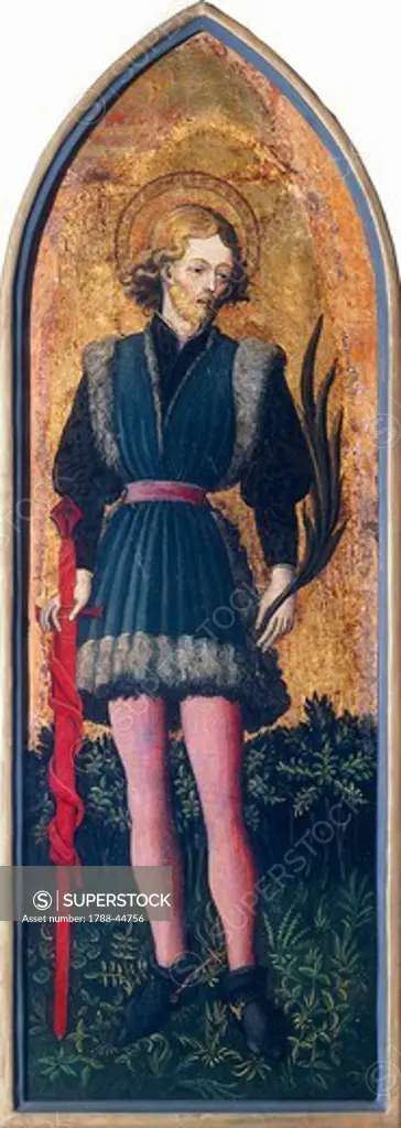 St Julian, by Bonifacio Bembo (active between ca 1447 and 1478-1482), tempera on panel, 85x28 cm.