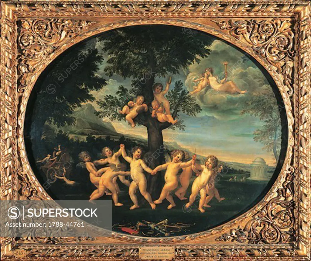Dance of Cupids, 1620-1630, by Francesco Albani (1578-1660), color on canvas, 90x114 cm.