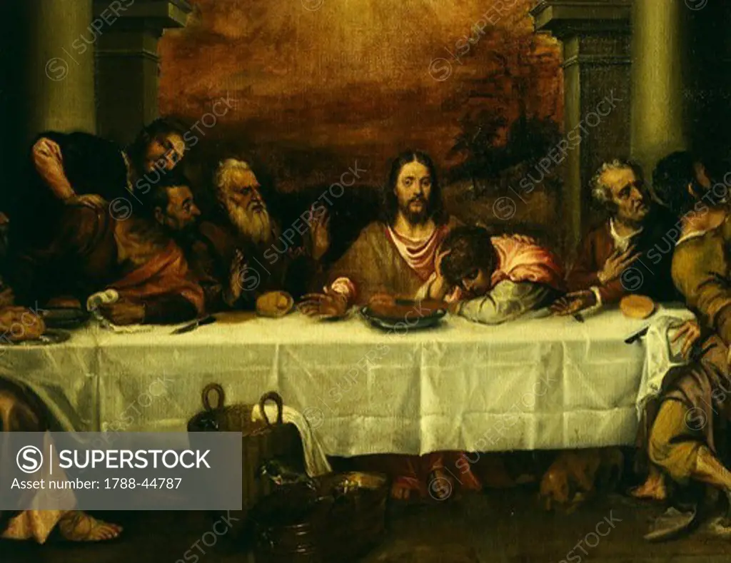 The Last Supper, by Titian (ca 1490-1576). Detail.