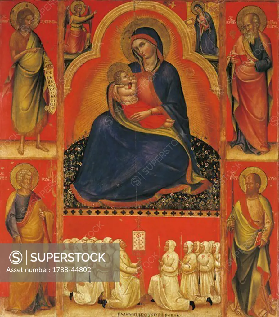 Madonna with Child and Saints, by Giovanni da Bologna (14th century).