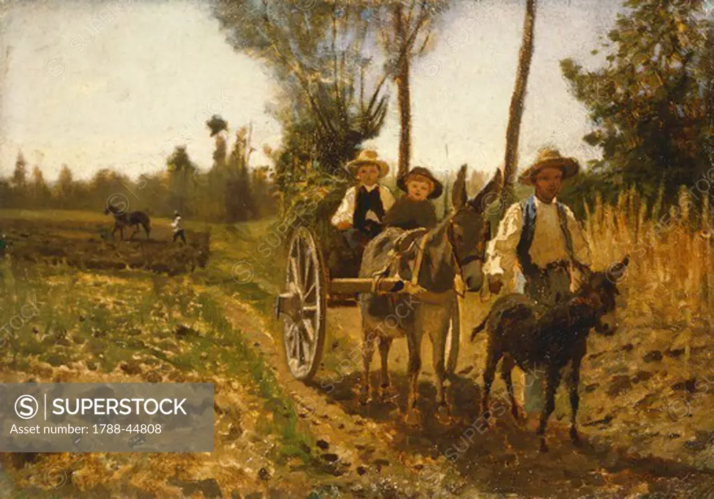 Returning from the fields, by Guglielmo Ciardi (1842-1917).