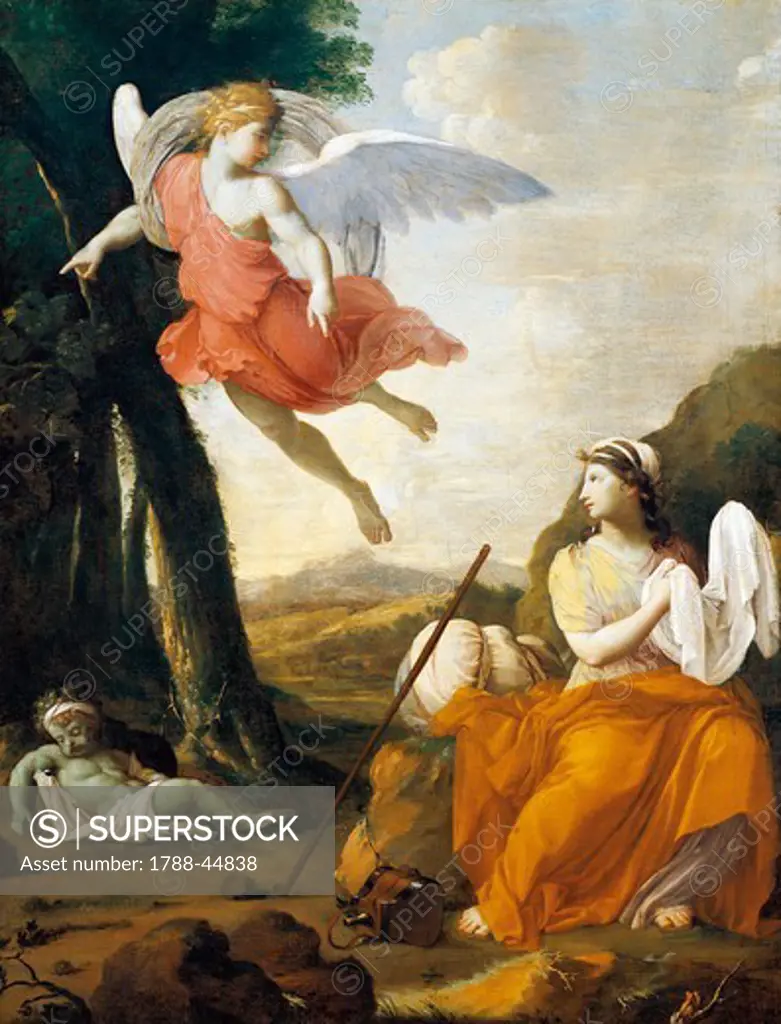 Hagar and Ishmael saved by an angel, by Eustache Le Sueur (1616-1655), 159x114 cm.