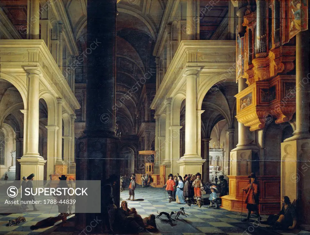 Interior of a temple, 1652, by Anthonie De Lorme (ca 1610-1673).
