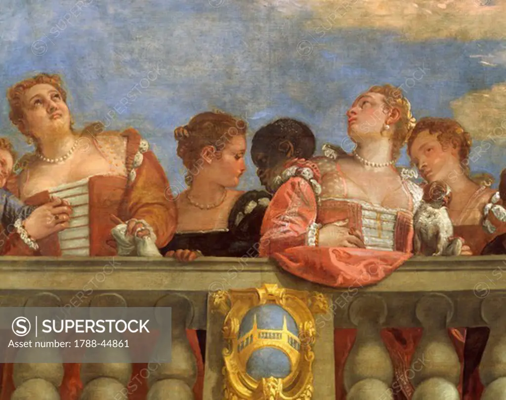 The Apotheosis of Venice, by Paolo Veronese (1528-1588), fresco. Detail. Sala del Maggior Consiglio (Hall of the Great Council), Palazzo Ducale, Venice.
