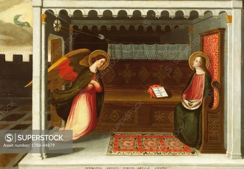 Annunciation, by an unknown 16th century Italian artist from the Abruzzo School.