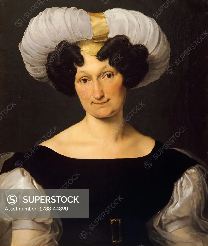 Portrait of Frances Majnoni d'Intignano dell'Acquafredda, 1829, by Francesco Hayez (1791-1882), oil on canvas, 60x50 cm.