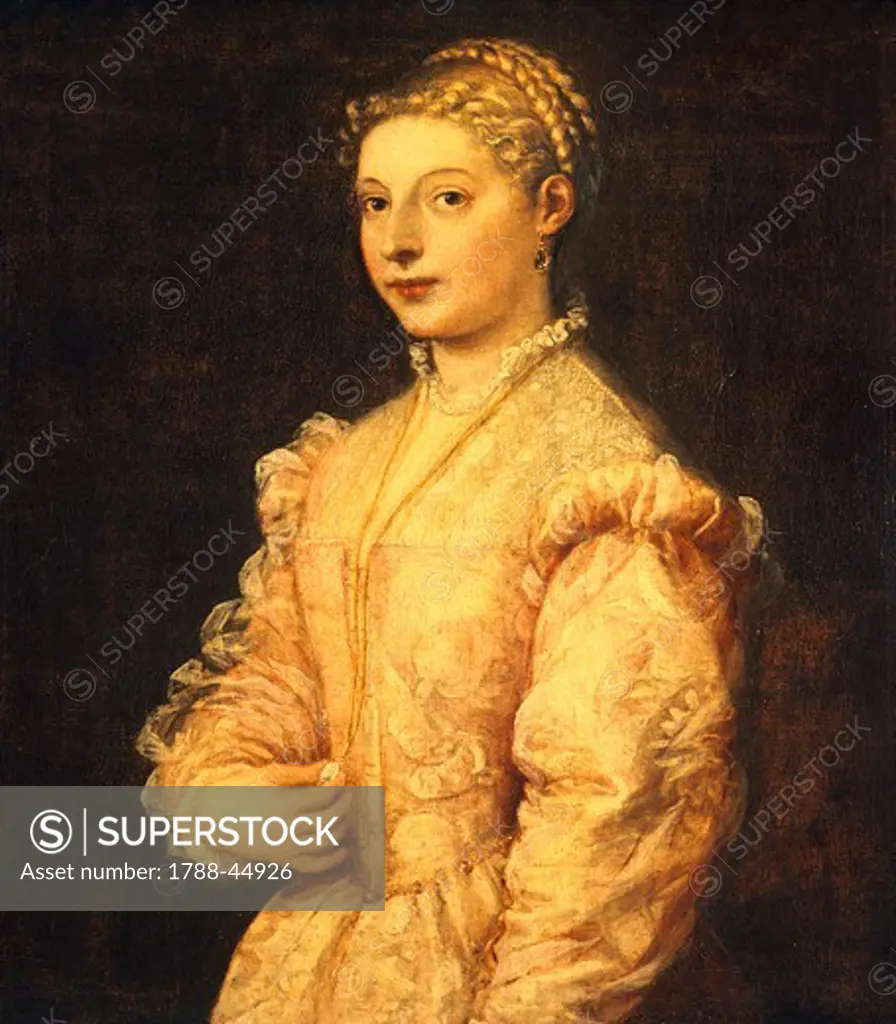 Portrait of Lavinia Vecellio or young woman, 1544-1545, by Titian (ca 1490-1576), oil on canvas, 84x73 cm.