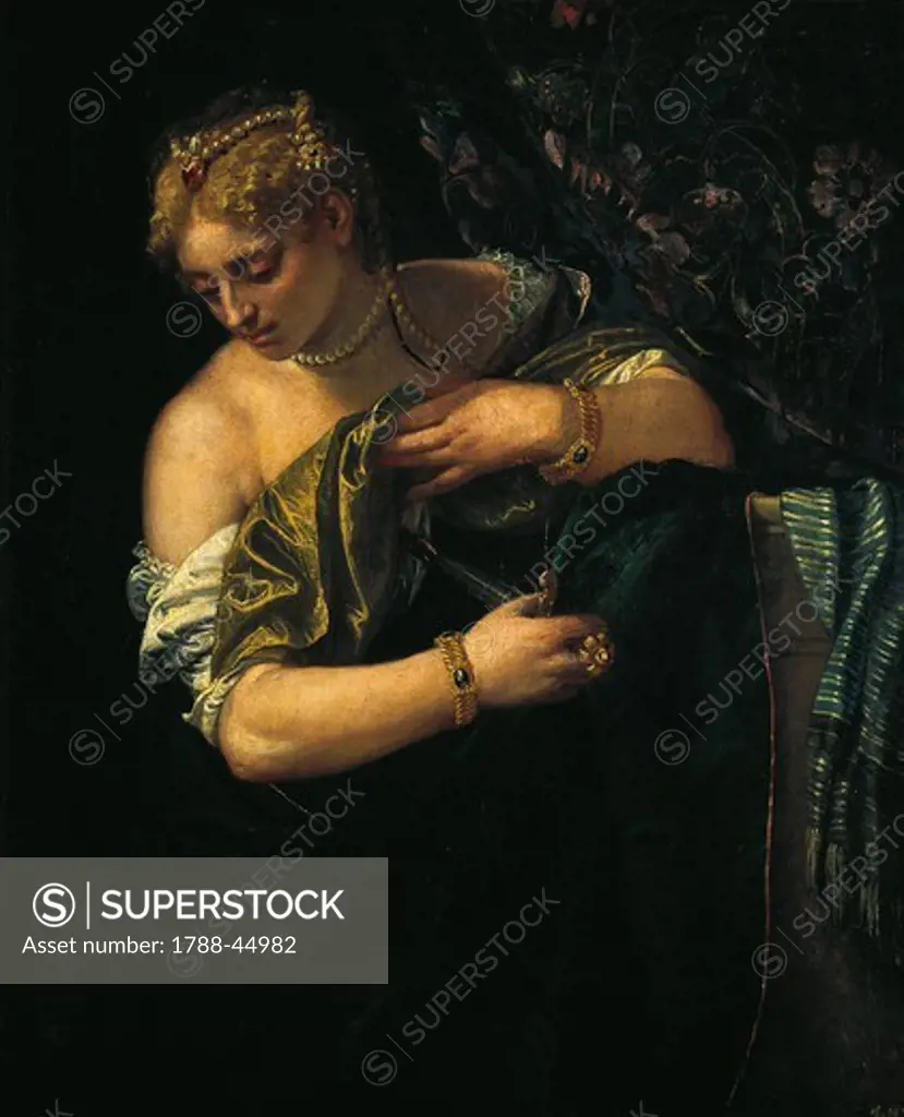 Lucrezia, ca 1585, by Paolo Caliari known as Veronese (1528-1588), oil on canvas, 109x90,5 cm.
