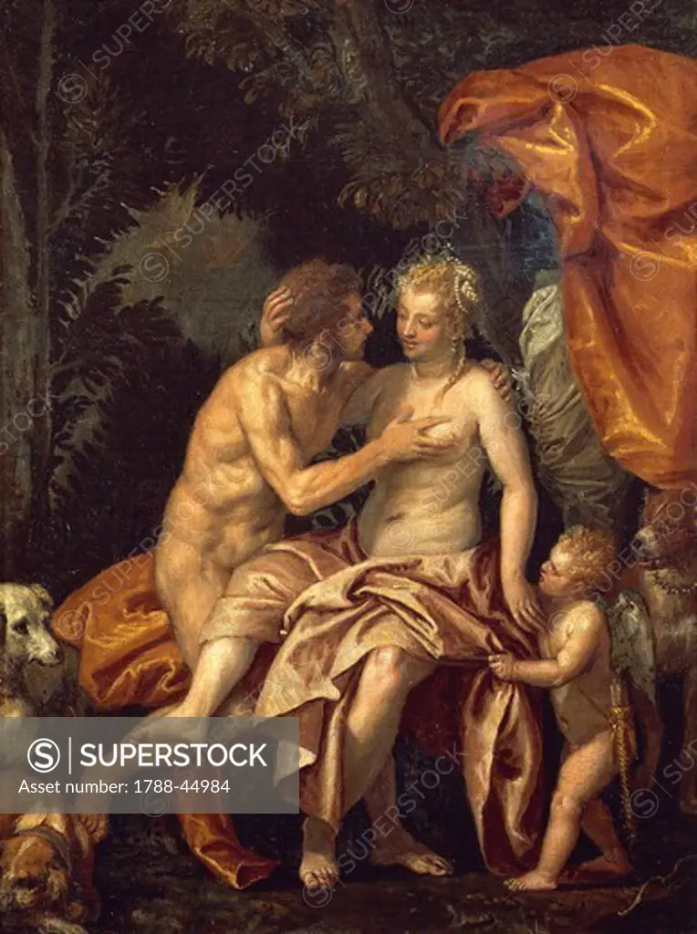 Venus and Adonis, 1586, by Paolo Caliari known as Veronese (1528-1588), oil on canvas, 68x52 cm.