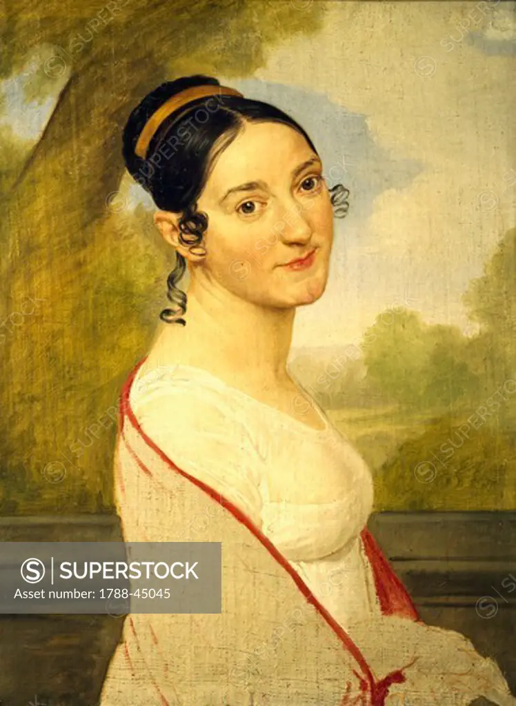 Portrait of Teresa Tambroni Cuty, ca 1815, by Pelagio Palagi (1775-1860), oil on canvas, 68x51 cm.