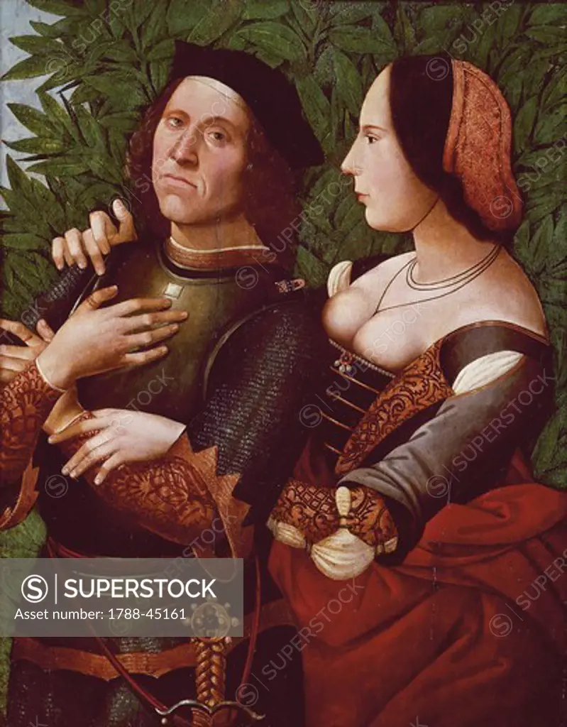 Knight and lady, 15th century, Ferrara School.