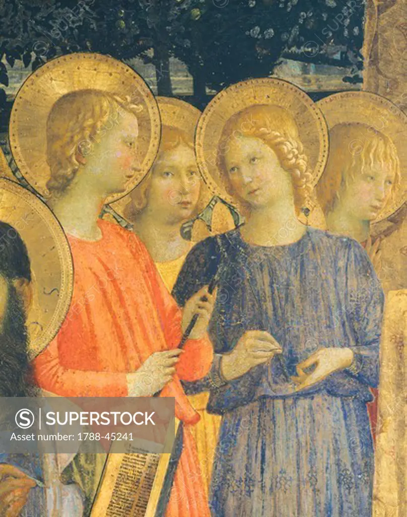 San Marco Alterpiece, ca 1440, by Giovanni da Fiesole known as Fra Angelico (1400-ca 1455), tempera on wood, 220x227 cm. Detail.