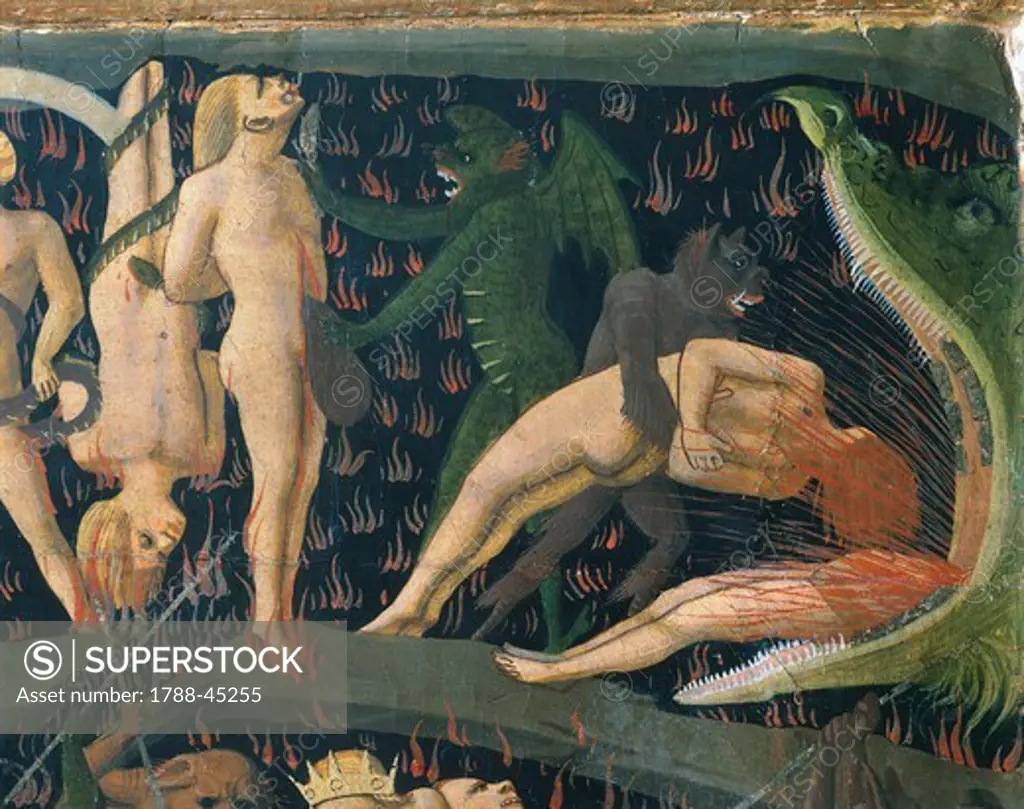 The Last Judgement, ca 1431, by Giovanni da Fiesole known as Fra Angelico (1400-ca 1455), tempera on wood, 105x210 cm. Detail.