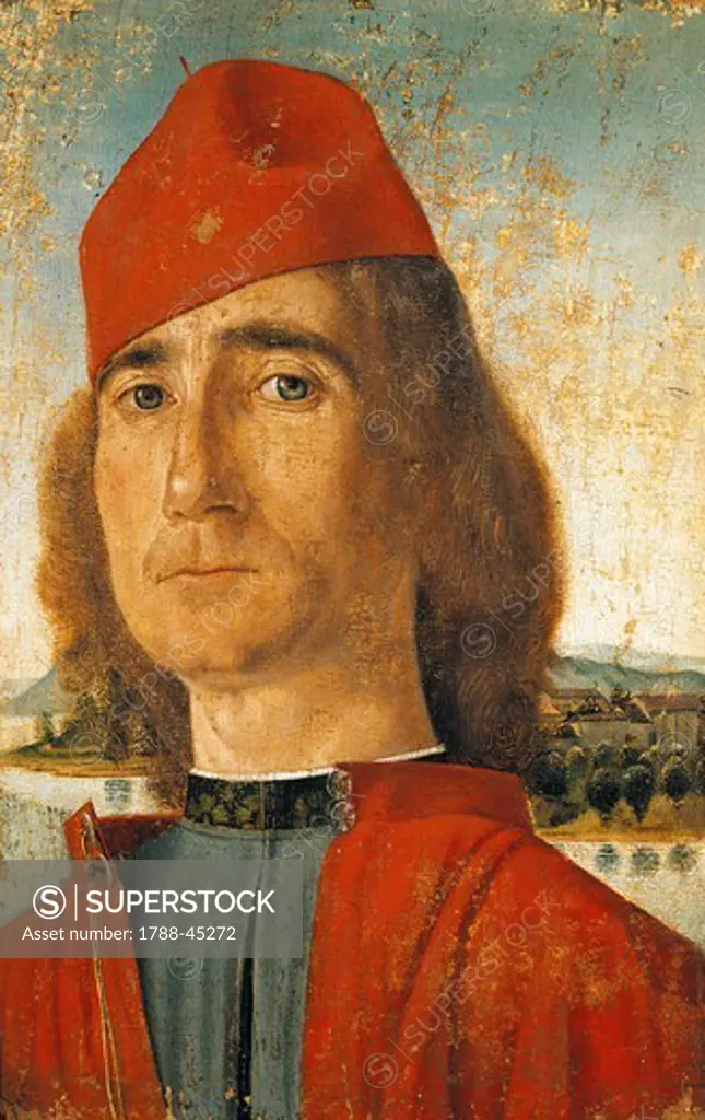 Portrait of a man with a red cap, by Vittore Carpaccio (ca 1465-1525 or 1526).