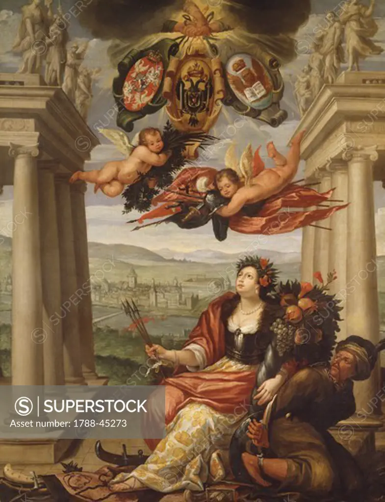 Allegory of the Holy Alliance, work of a Venetian painter, 17th Century.