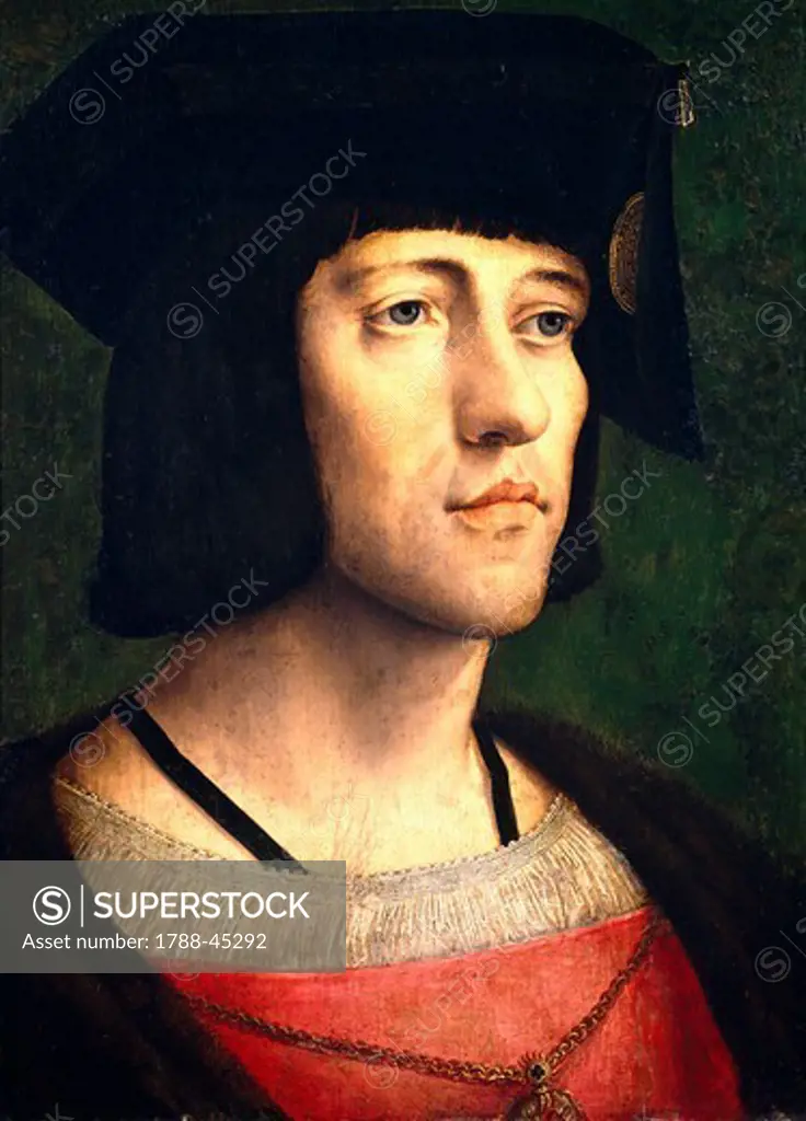 Portrait of a Knight of the Golden Fleece, identified as Jean of Luxembourg, 15th-16th century, Flemish school artist.