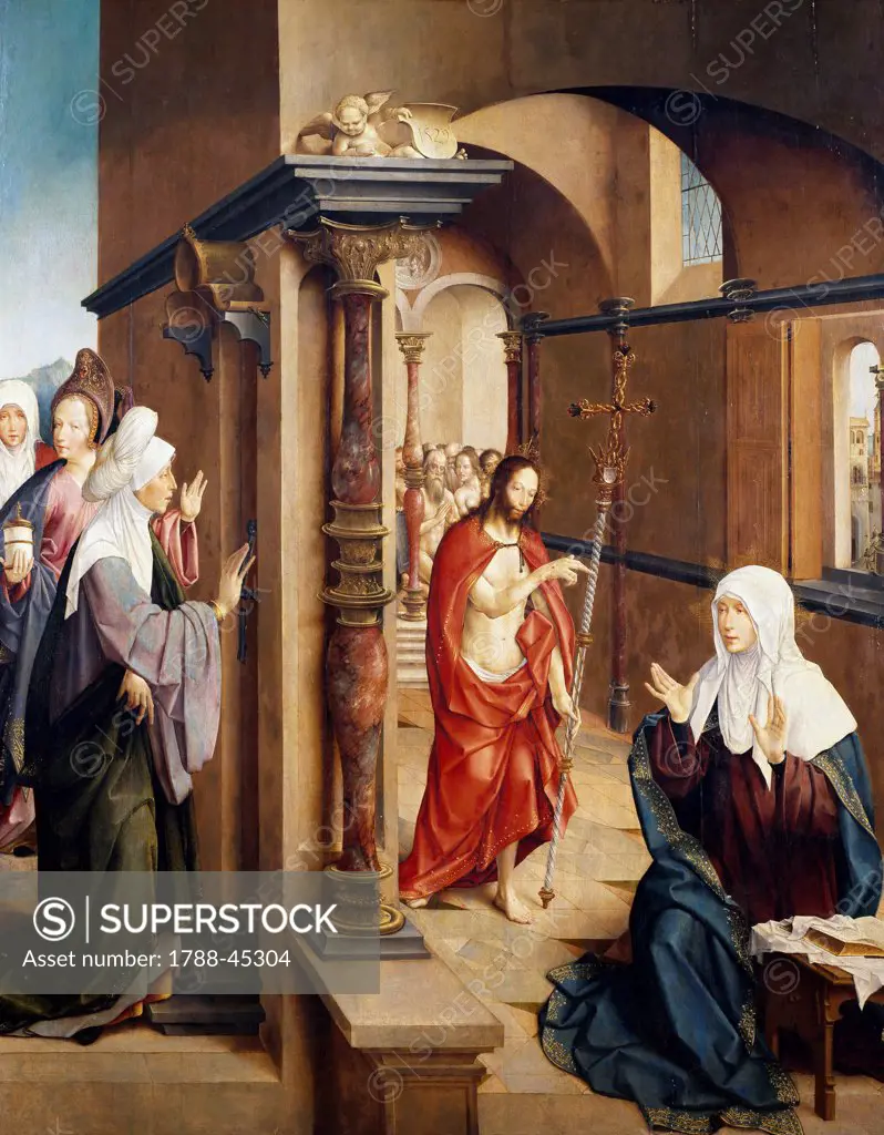 Apparition of Christ to the Virgin, 1529, by Frey Carlos (active 1517-1535), oil on canvas, 151x119 cm.