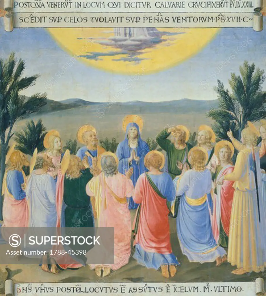 Inset depicting the Ascension, panel from the Armadio degli Argenti (Silver Chest) with the life of Jesus, 1451-1453, by Giovanni da Fiesole known as Fra Angelico (1400-ca 1455), tempera on wood.