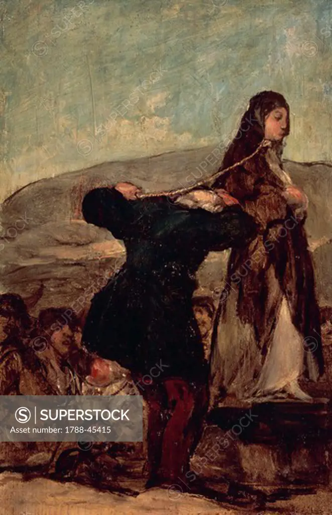 The execution of a witch, 1820-1824, by Francisco de Goya (1746-1828).