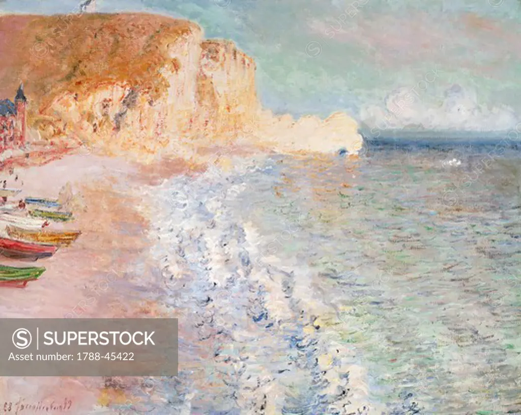 Morning at Etretat, 1883, by Claude Monet (1840-1926).