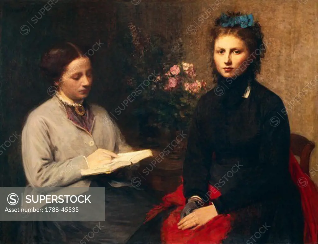 The reading, 1870, by Henri Fantin-Latour (1836-1904), oil on canvas, 95x123 cm.